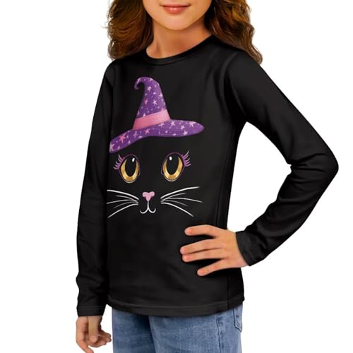 Image of Girls Long Sleeve Shirts Casual Crewneck Soft T-shirts for Girls 3-16 Years Old