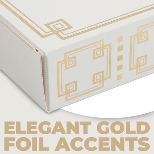 Fun Express 3 1/4" x 2 1/4" White Storybook Favor Boxes with Gold-Foil Trim - 12 Piece by Fun Express - Image 2