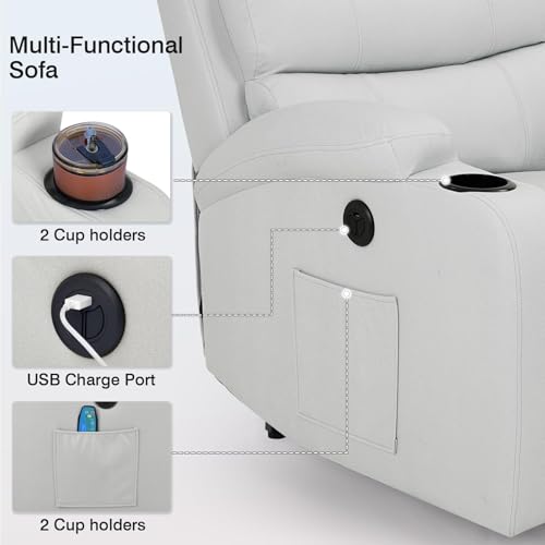 Sillón eléctrico reclinable con masaje y calor miniatura 4