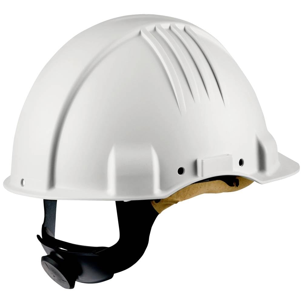 3MElmetto ad alta resistenza al calore, con cricchetto, dielettrico 440v, fascia in pelle tergisudore, bianco, G3501M-GU