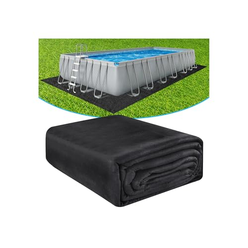 AquaJoyer 11 x 7.5 Rectangle Thicker Heavy Duty Pool Liner Pad for Above Ground Pool Pool Padding Underlayment for Pool Bottom Protects Pool Prevents Punctures Weed Barrier Comfortable underfoot