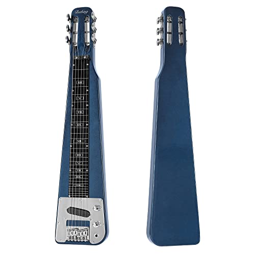 Batking Lap Steel Guitare électrique à 6 cordes à tête fendue Bleu Cover