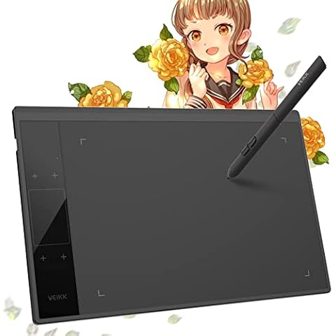 VEIKK A30 10x6 Inch Drawing Tablet Graphics Tablet with Battery-free pen, 8192 Professional Levels Pressure, 4 touch keys and 1 gesture pad(extra OTG, glove and film included) Cover