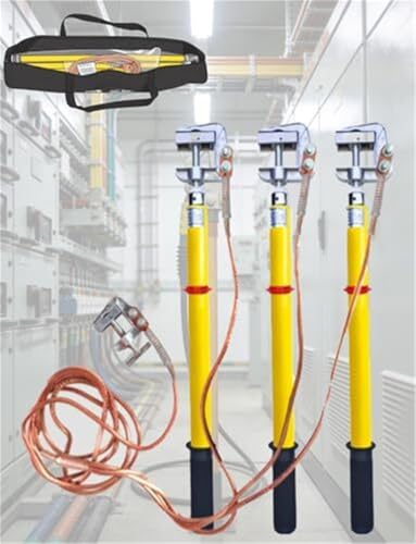 High Voltage Grounding Rod Kit 0.5m Insulated Pole Copper Wire