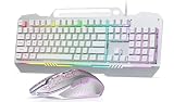 AULA Gaming Keyboard, T102 104 Keys Keyboard and Mouse Combo, USB Wired Computer Keyboards Mechanical Feel Full Size, RGB Backlit for PC/Laptop Gaming or Working/Office (White)