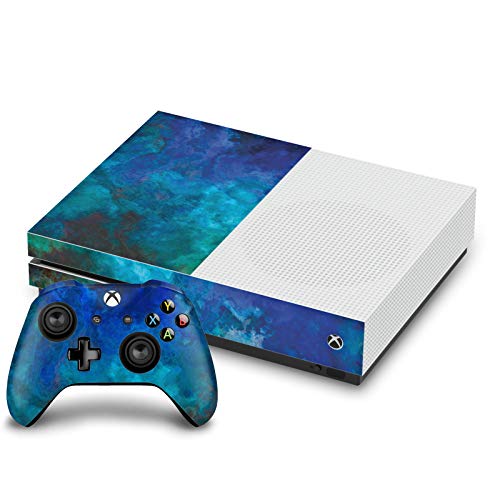 Skin Xbox One S LebensArt Blue Malachite en vinyle artistique repositionnable