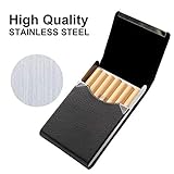 Metal Cigarette Case PU Leather Design Pocket Carrying Cigarette Box Holder for Women Ladies Super Slim Cigarette Pack for 10 Cigarette Pink - Image 5