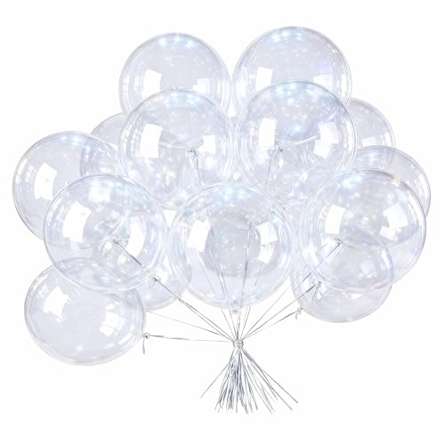 Geettcaifu 25 Pack Bobo Balloons 24 Inch Clear Bobo Balloons DIY Transparent Bubble Balloon for Wedding Christmas Birthday Party Decoration
