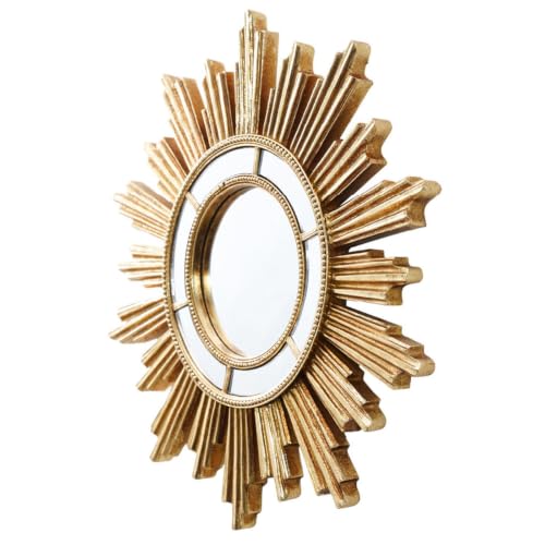 Miroir de maquillage doré pour mur salon chic déco moderne - 2