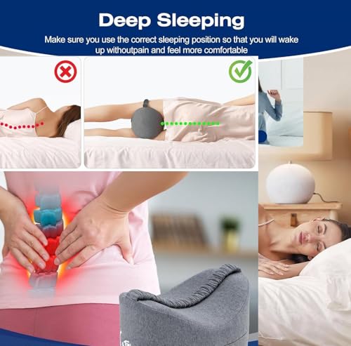 Image of DUNGRANI Orthopedic Pain Relief Leg Pillow Memory Foam Leg Pillow for Back Pain /Leg Pain /Pregnancy /Knee Support with Washable Cover