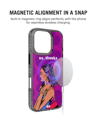 Image of DailyObjects No Thanks Stride 2.0 Magnetic Case Cover Compatible with iPhone 16 Pro Max | Wireless Charging Slim Back Cover | 2 Layer Edge Protection & Shockproof
