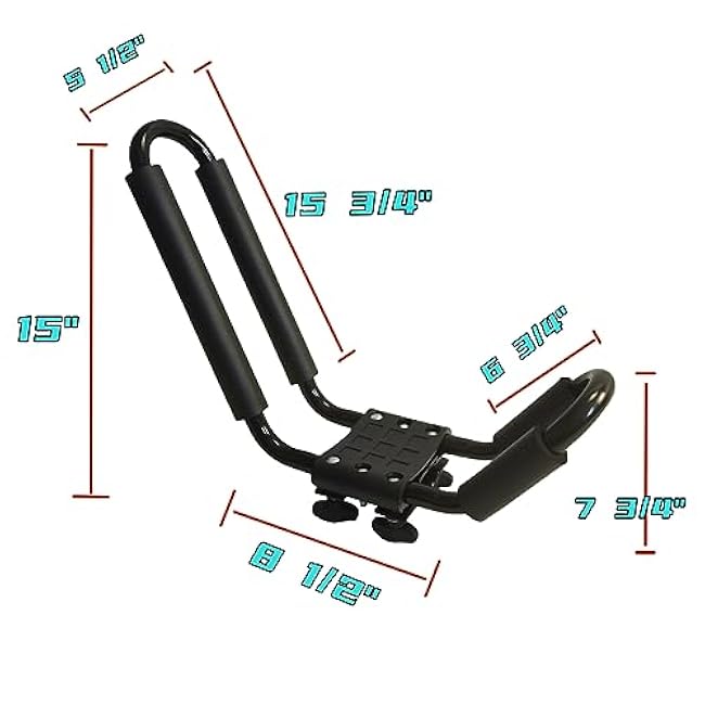 2 Pairs Kayak Roof Rack for Car Top Roof Mount Carrier J Cross Bar Canoe Boat