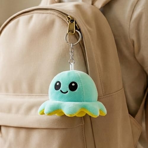 Image of Mirada Octopus Keychain Soft Toy - 11cm | Cute Green Mini Plush Keyring & Bag Charm | Adorable Stuffed Animal Keychain for Kids, Boys & Girls | Ideal for Backpacks & Gifts