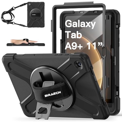 BRAECN Funda para Galaxy Tab A9+/A9 Plus 11 Pulgadas, Carcasa Rugosa con Protector de Pantalla,...