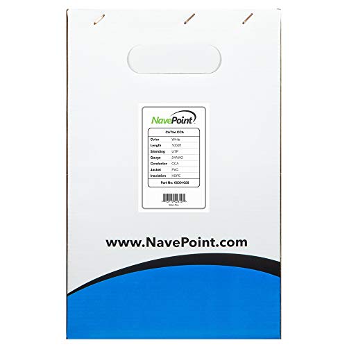 Cable ethernet NavePoint Cat5e CCA 305 m blanco UTP miniatura 2