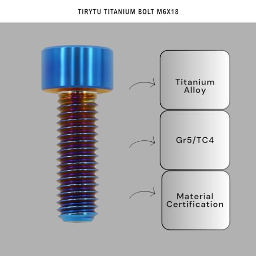 Image of Titanium Bolts M6x18 Hex Socket Screws, Burnt Blue, 6PC