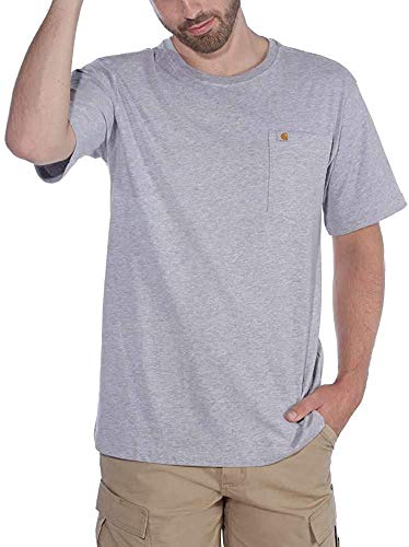 Carhartt Southern - Camiseta Con Bolsillo, Hombre, Jaspeado Gris, XL