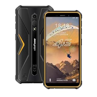 Ulefone Armor X12 Rugged Smartphone, IP68/IP69K Waterproof Outdoor Phone, Android 13 Unlocked, 6GB RAM 32GB ROM, 5.45" Tough Display, 3-Card Slot 4G SIM Free Mobile Phones 13MP Camera NFC Orange