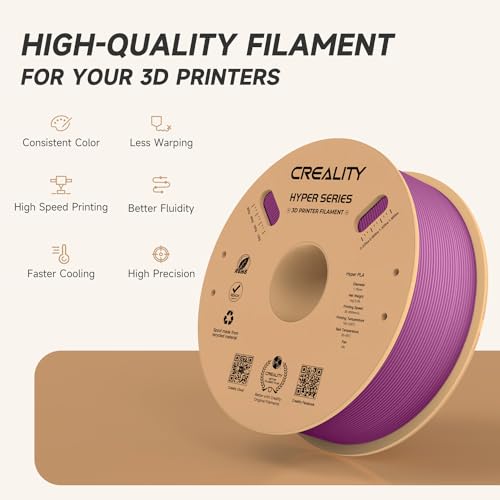 Image of Official Creality Hyper PLA Filament 1.75mm, High Speed PLA 30-600mm /s Rapid 3D Printer Filament, Dimensional Accuracy + /-0.02mm, Fit Most FDM 3D Printers，1KG(2.2lbs) Spool Purple