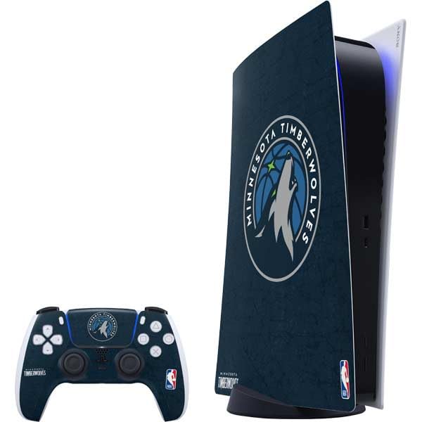 Skinit Decal Gaming Skin Compatible with PS5 Digital Edition Bundle - Officially Licensed NBA Minnesota Timberwolves Distressed Design