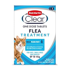 Bob Martin Clear | Cat Flea Tablets, also Suitable for Small Dogs and Puppies (1-11 kg) | Effective Treatment, Kills 100…