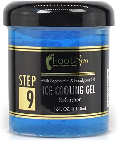 FOOT SPA - Massage Cooling Gel for Pedicure Treatment, Mint, Eucalyptus oil with Menthol, Peppermint Extract, Professional Strength Pedicure Foot and Leg Ice Cooling Gel Therapy, Relives Tired Aching Feet, 16 oz
