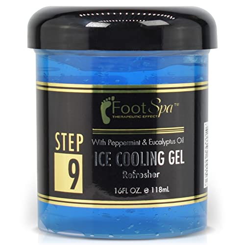 Foot Spa - Massage Cooling Gel For Pedicure Treatment, Mint, Eucalyptus Oil With Menthol, Peppermint Extract, Professional Strength Pedicure Foot And Leg Ice Cooling Gel Therapy, Relives Tired Aching Feet, 16 Oz #TOP2