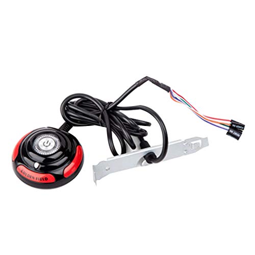 YILONG PC de Escritorio del Ordenador Caso de alimentación de PC de Escritorio de Encendido/Apagado Interruptor de restablecimiento Botón Redondo Grande con 1,6 m de Cable Cover