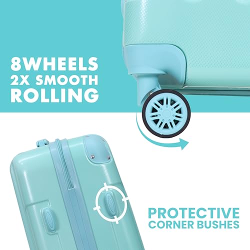 Image of AMERICAN TRAVELLER Rockstar Polycarbonate Trolley Bag | Large (20) | Lightweight Durable Hard Shell | TSA Type Lock | Anti-Theft Zip | 360 Disc Spinner Wheels | Telescopic Handle.