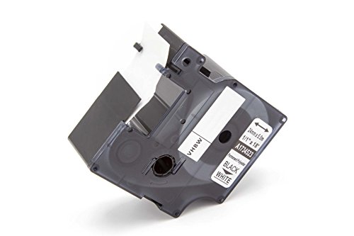 vhbw Label Tape Compatible with Dymo Rhino 6000, 5000, 5200, 4200, 3000, 1000 Label Printer 5.5m x 24 mm, Black on White, Polyester