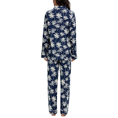 Image of Tugege Pajamas Set Long Sleeve Sleepwear Womens Button Down Nightwear Pj Sets