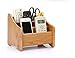 Produktbild CHSEEA Holz Fernbedienungshalter, Schreibtisch Organizer Officebox Make-up Organizer Badezimmer Organizer Multifunktionale Aufbewahrungsbox für Brillen, Smartphones, Controller, CDs Und Make Up #1
