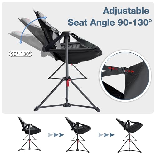 Silla Colgante para Camping RELAX FIELD Modelo hammock chair Negra Resistencia 350 pounds miniatura 5