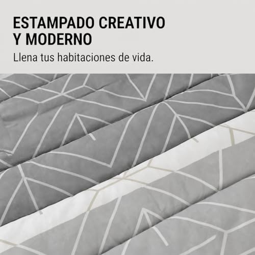 Edredón ajustable de microfibra estampado gris DOLI 250 g 7