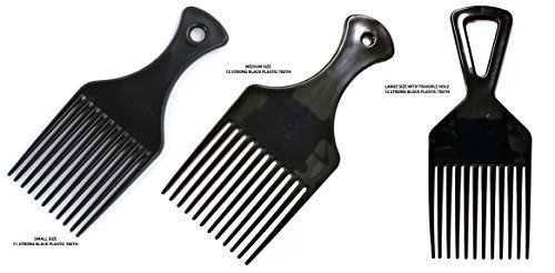The Afro Hair Pik by Love Afro Cosmetics - Small, Medium & Large Sized Trio Pik Set
