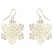 Lux Accessories Christmas Holiday Winter Gold Tone Snowflake Drop Earrings