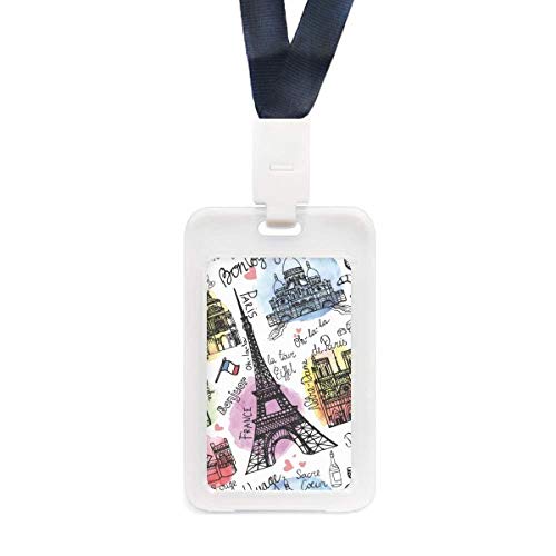 Étui carte d'identité transparent et rigide avec motif Tour Eiffel