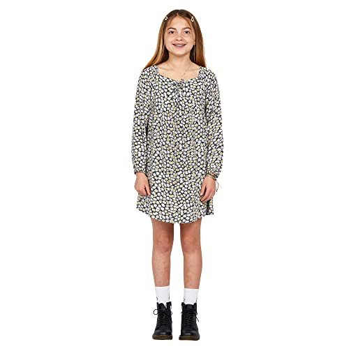 Vestido mini Volcom de manga larga para niña vestido estampado multicolor talla grande L