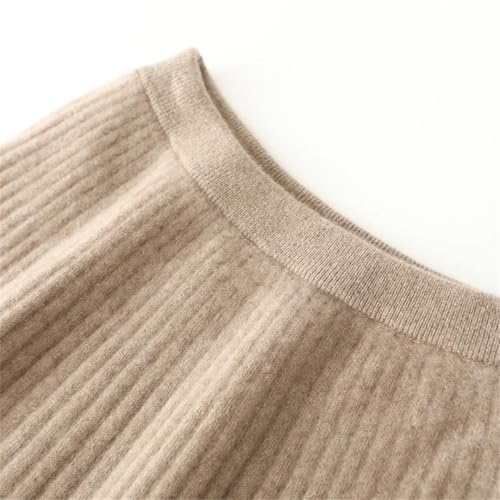 Women Fall Winter Preppy Style Pleated Skirt 100% Merino Soft Cashmere Short Above Knee Wool Skirts Beige XL3