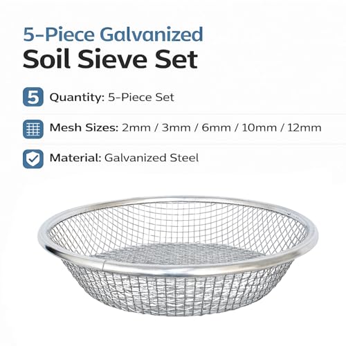 Set de 5 tamices de suelo 11.8 pulgadas metal miniatura 5