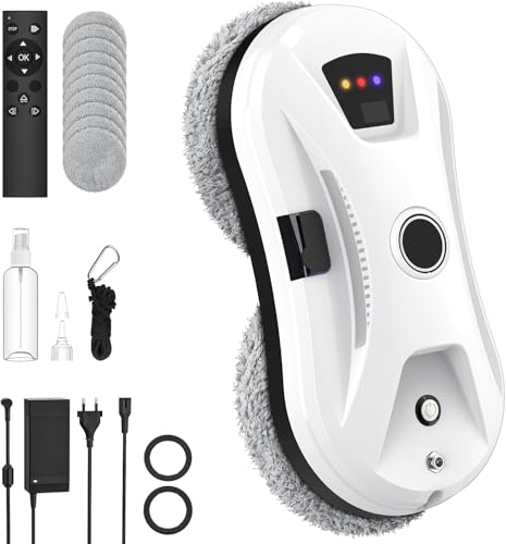 Osmo RoboClean Fensterputzroboter automatischer Fensterreinigungsroboter mit starker Saugkraft Sicherheitsseil Stromausfallschutz und 3 Reinigungsmodi für Glasflächen