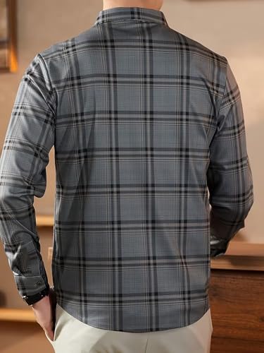 Image of Lymio Men Shirt | Checkered Button Down Shirt for Men | Slim Fit Casual & Semi-Formal Shirts for Man | Textured Long Sleeve | Office & Weekend Ready (Packs Also Available) (Big-Checks)