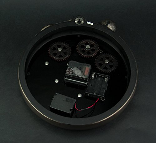 Veronese Design 9.9 Inch Tall Steampunk Moving Gears Octopus Porthole Wall Clock Cold Cast Resin Antique Bronze Finish #TOP2