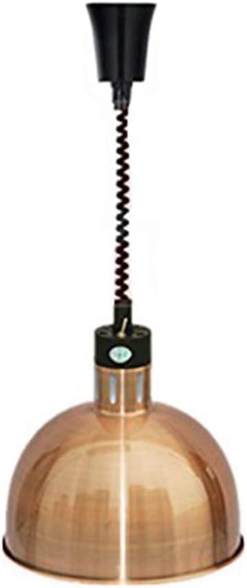 VISTANIA Commercial 250W Heat Lamp Food Warmer 1-Hanging Chandelier Telescopic,Gift 250w Infrared Bulb 220v,Champagne