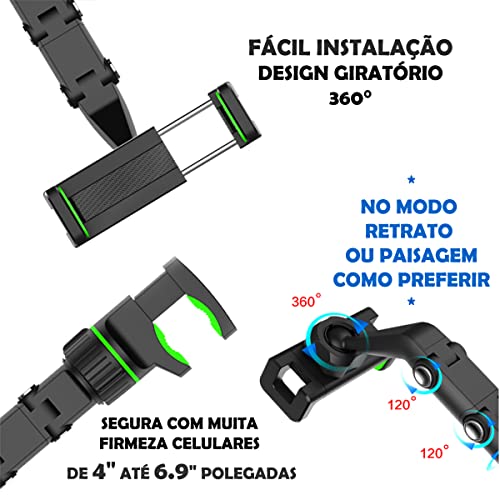 Suporte De Celular Para Retrovisor Espelho De Carro Multifuncional Clip Universal Giratório 360° GPS