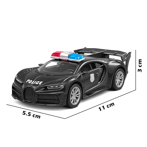 Image of VGRASSP 1:32 Scale Mini Die Cast Sports Police Car Toy for Kids with Pull Back Action - Off-Road Scale Model with Rubber Tires, Realistic Design Openable Doors - Color As Per Stock