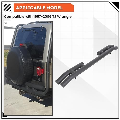 Image of ECOTRIC Rear Bumper Compatible with 1997-2006 Jeep Wrangler TJ