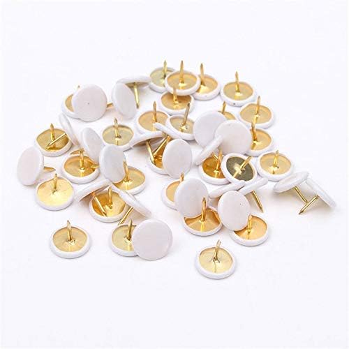 Push Pins SENRISE Drawing Pins Push Pins Map Tacks Drawing Pins, with Plastic Heads and Steel Points for Cork Board Decorative Notice Board Office Map 100 Pieces (White, 10x10mm)