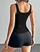 FireElf Tank Top for Women Square Neck Tops Ribbed Fitted Basic Cami Shirts Sleeveless Tank Tops Y2K Trendy Outfits (Black, XL)