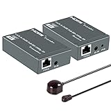 HDMI Extender Over ca5e/6/7,avedio links HDMI Ethernet Extender Adapter up to 196 feet/60m with IR,...
